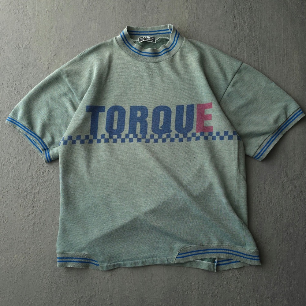 Vintage 80s Torque Green T-shirt L Short Sleeve Graphic Dyed Korea